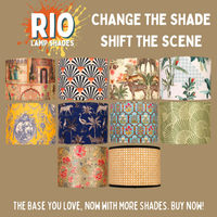 Mango Wood Table Lamps, Maharani Mango Silk Shade - RIO Collection — thumbnail