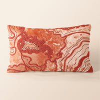 GRANITE Oblong Cushion, Aari, 12 x 20 Inch, Rust, Earth Series — thumbnail