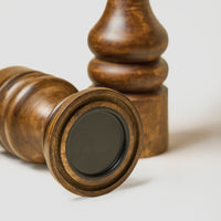 Wooden Pillar Candle Stands with Glass Hurricane — thumbnail