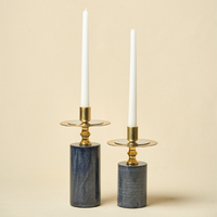 Black Marble Candle Stand, Set of 2 — thumbnail